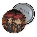 "Trick & Treat" Halloween Twins Pin Buttons