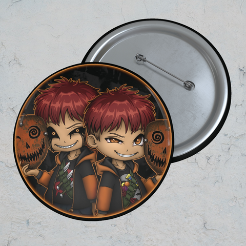 "Trick & Treat" Halloween Twins Pin Buttons