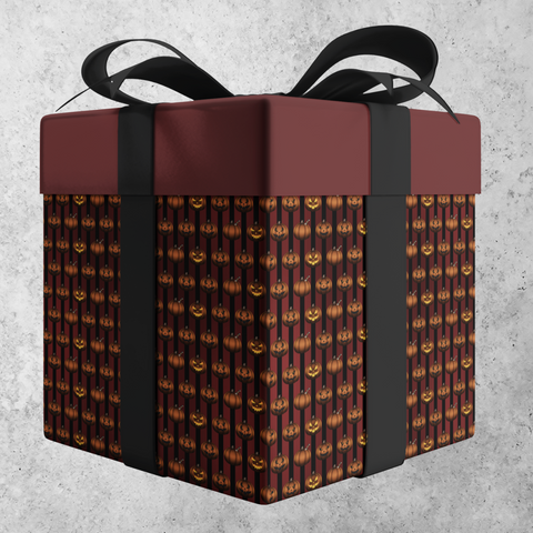 Halloween Pumpkins Red & Black Wrapping Paper